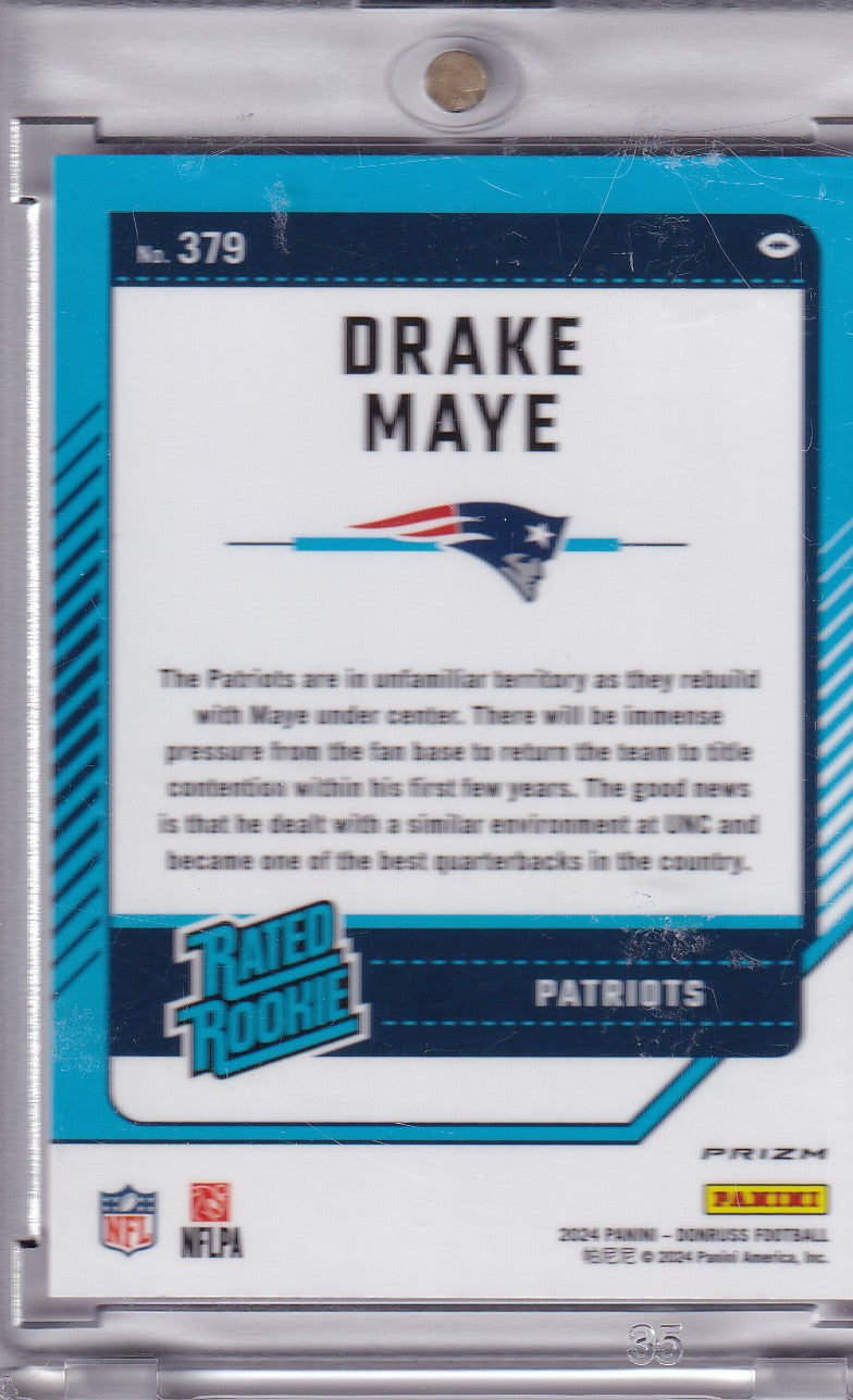 2024 Donruss #379 Drake Maye Optic Rated Rookies Preview Pink