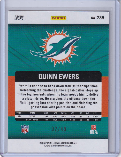 2025 Panini Revolution #235 Quinn Ewers Purple Cosmo #/49