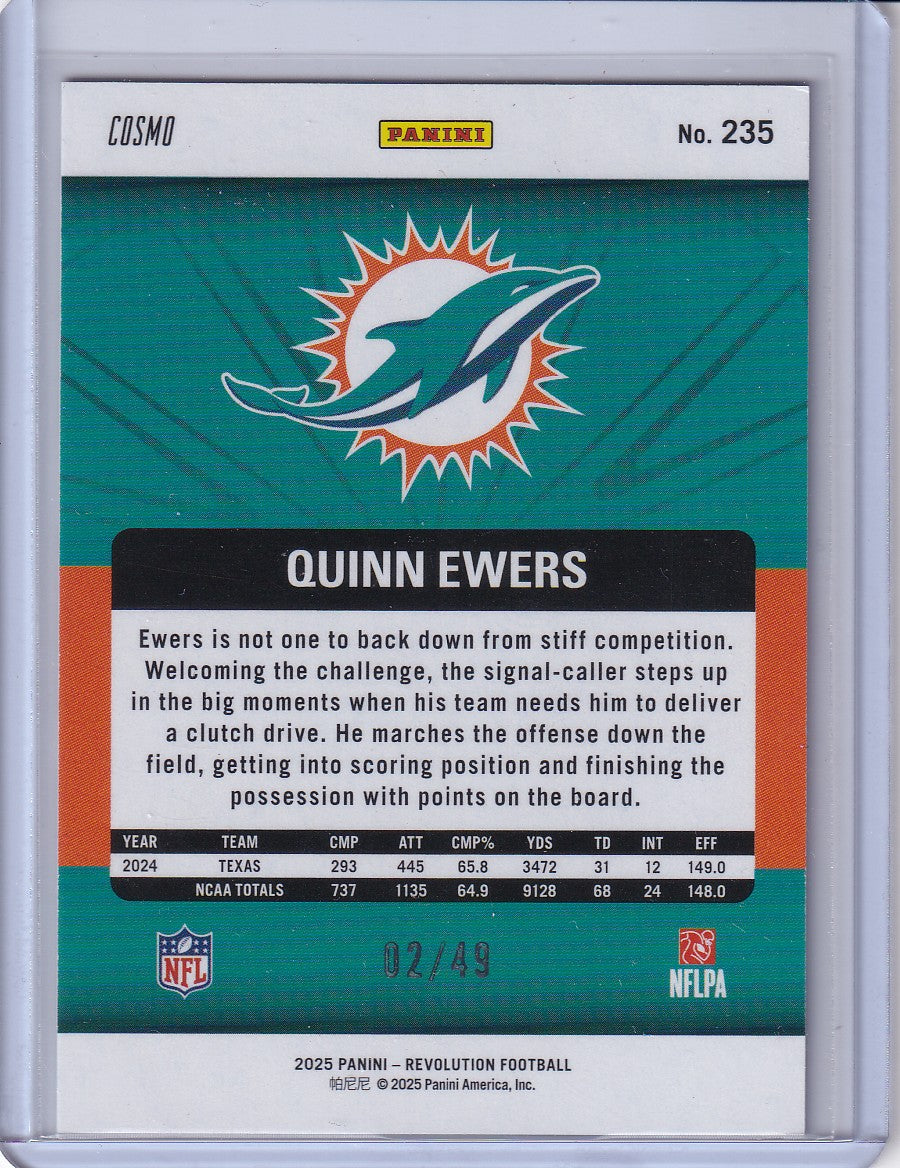 2025 Panini Revolution #235 Quinn Ewers Purple Cosmo #/49