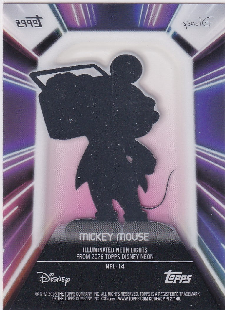 2026 Topps Disney Neon #NPL-14 Mickey Mouse Neon PETG Lights