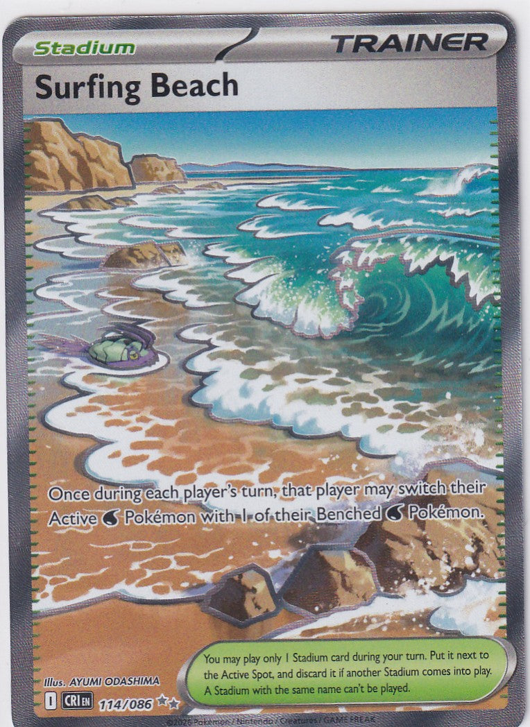 ME04: Chaos Rising #114/086 Surfing Beach Ultra Rare