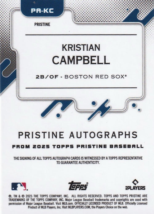 2025 Topps Pristine - Pristine Autographs Green Pulsar #PA-KC Kristian Campbell