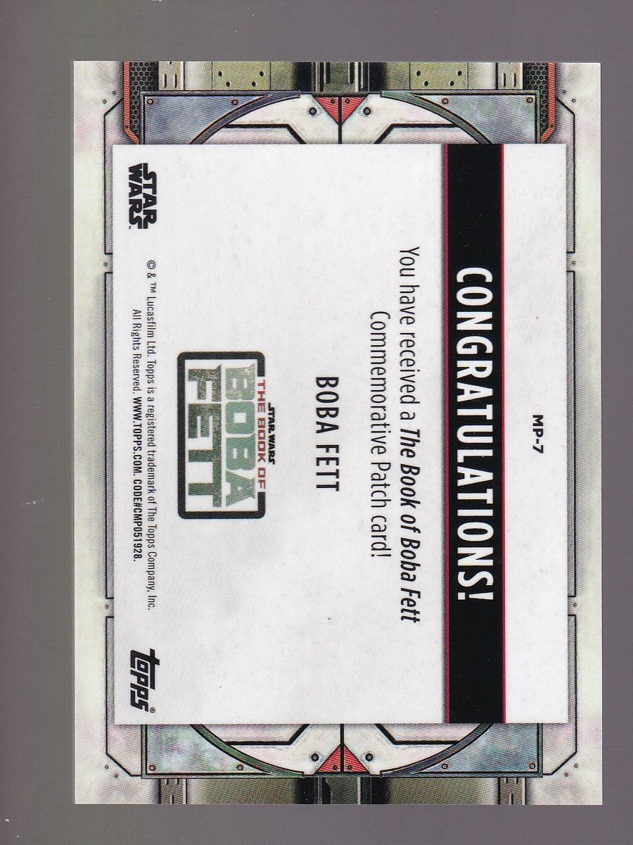 2022 Topps Star Wars: The Book of Boba Fett #MP-7 Boba Fett Commemorative Patch