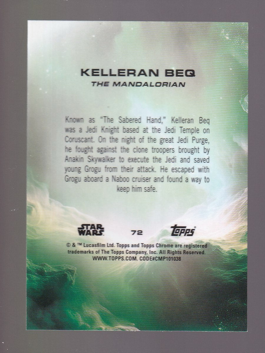 2025 Topps Chrome Star Wars #72 Kelleran Beq Black & White Shimmer
