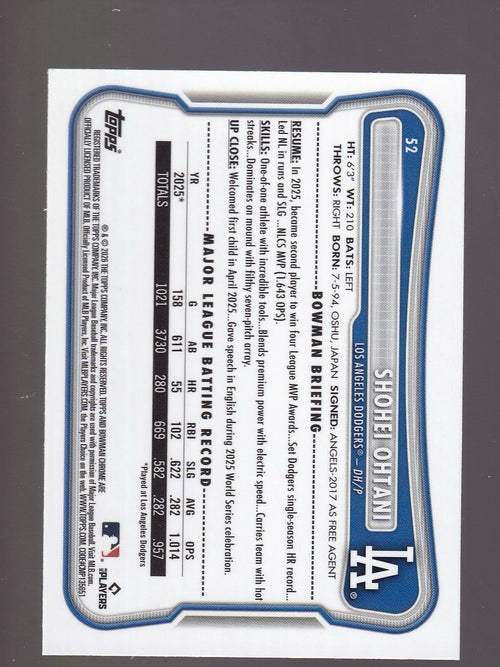 2026 Bowman #52 Shohei Ohtani Mojo Refractor