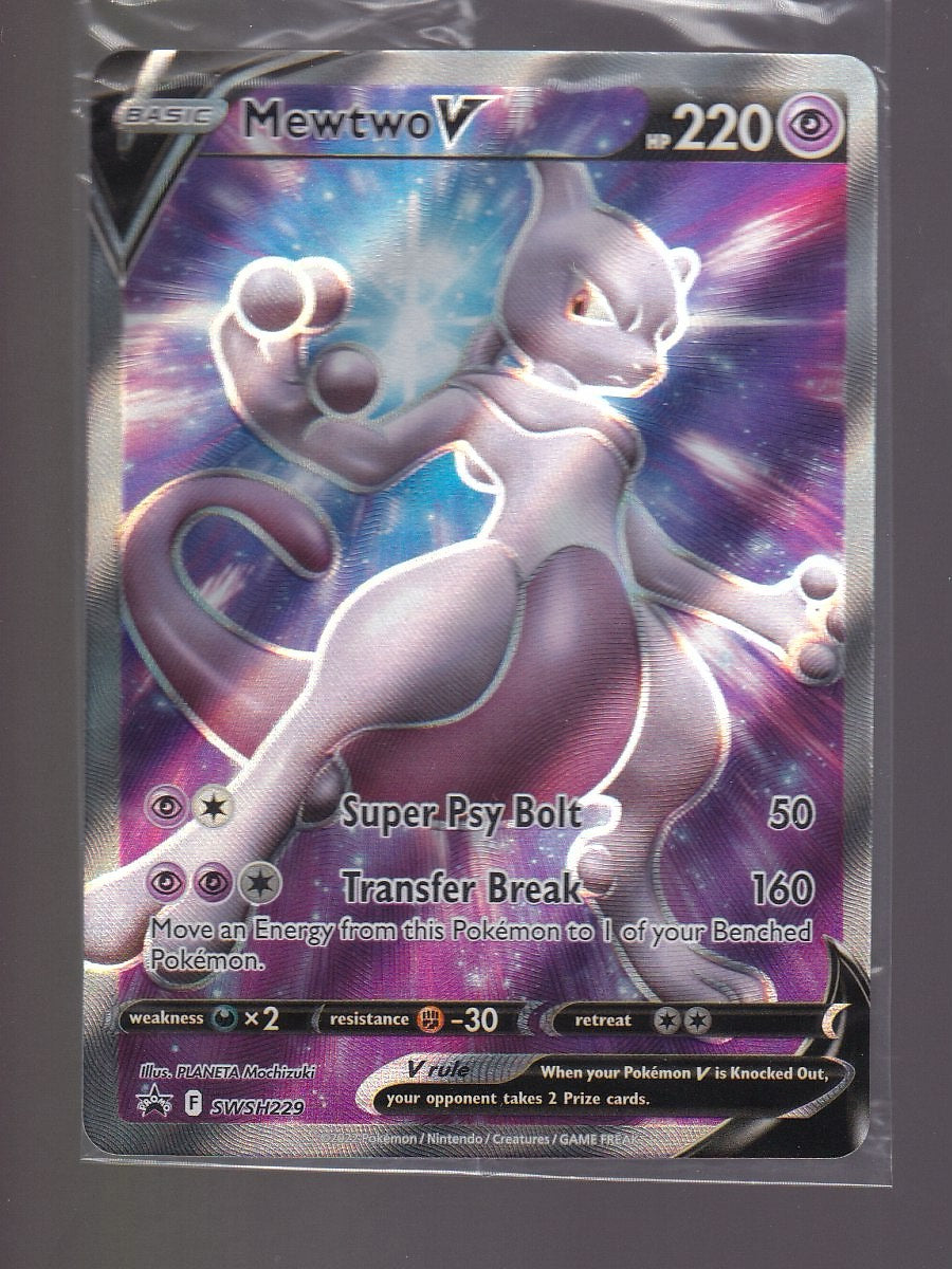 SWSH: Sword & Shield Promo Cards #SWSH229 Mewtwo V Sealed Promo