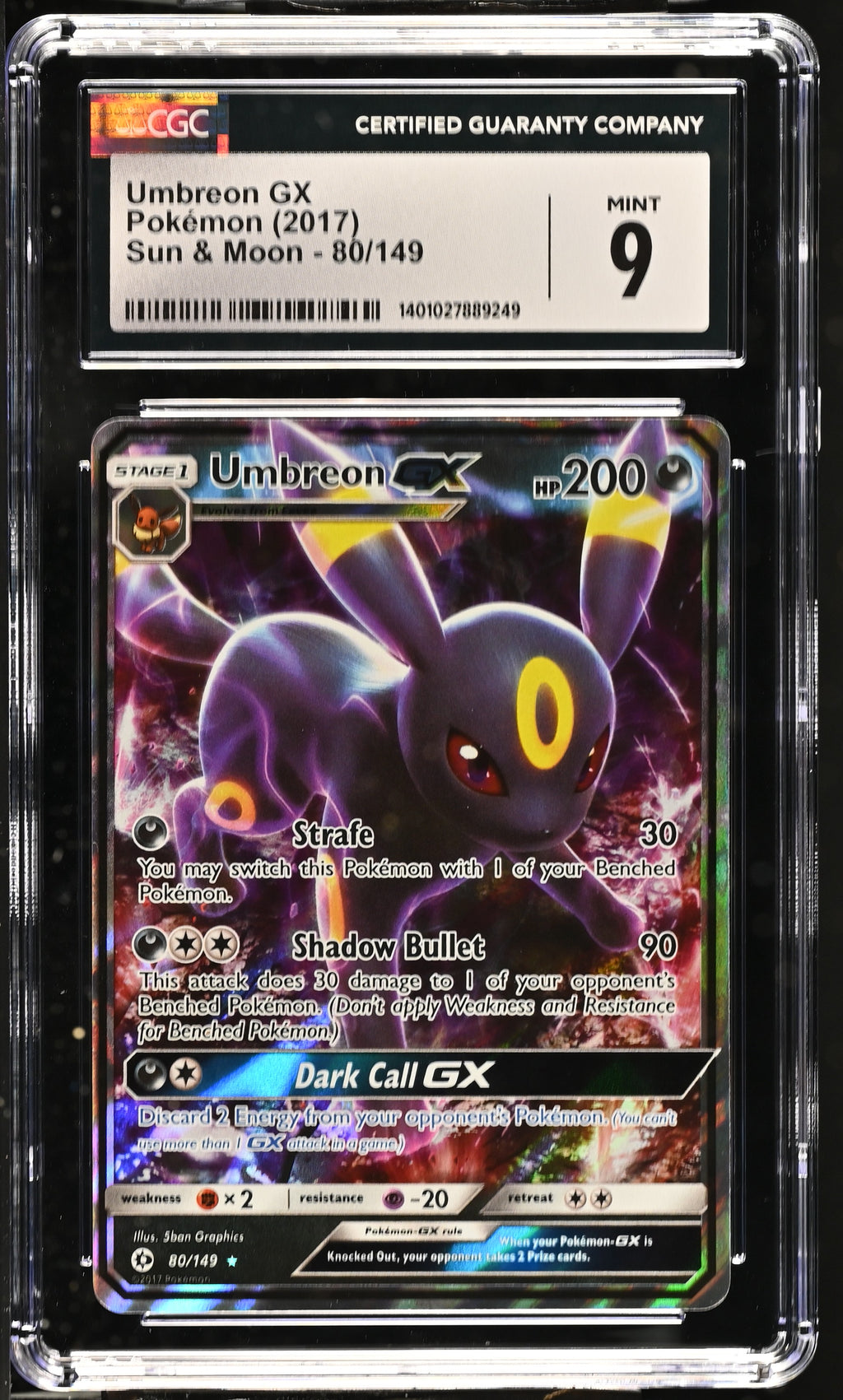 2017 Sun & Moon #80/149 Umbreon GX CGC 9