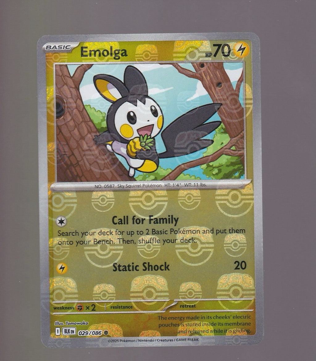 SV: Black Bolt #029/086 Emolga (Masterball Pattern)