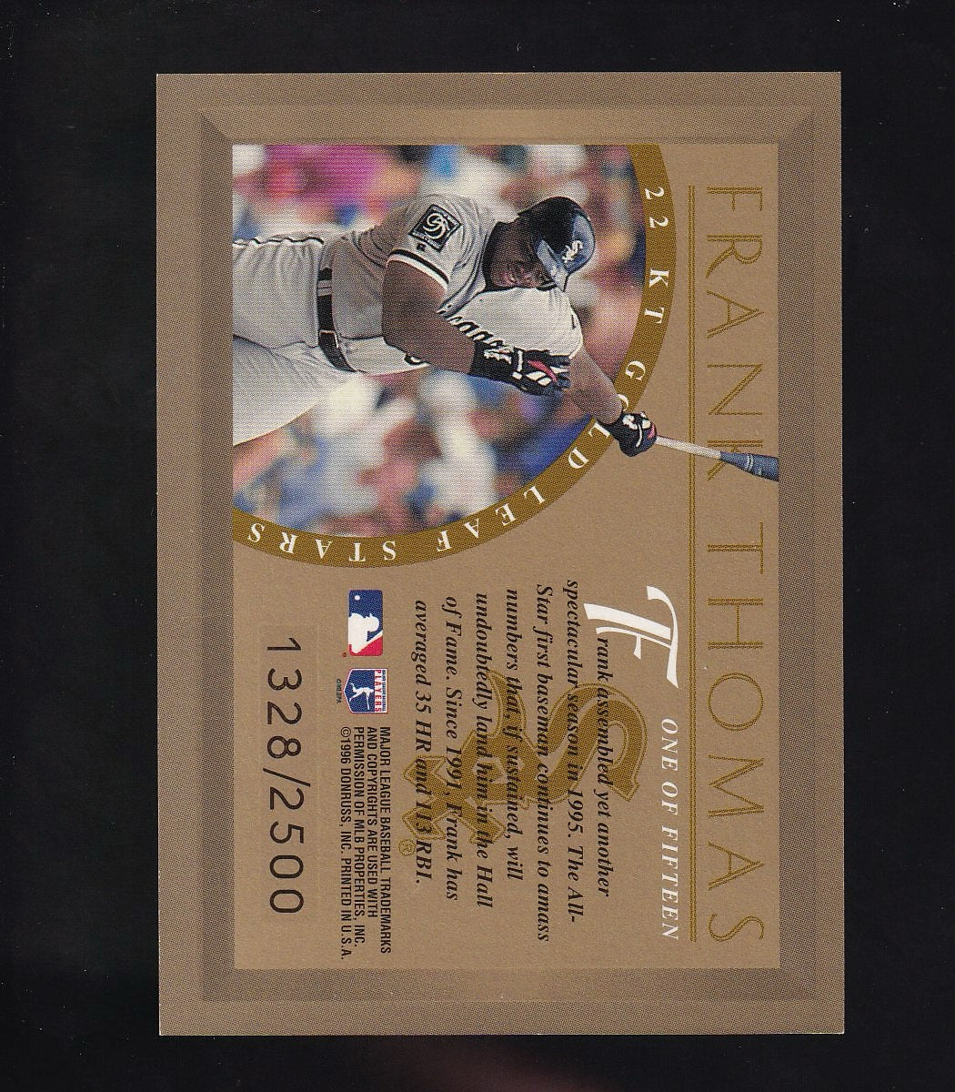 1996 Leaf #1 Frank Thomas Gold Leaf Stars #/2500