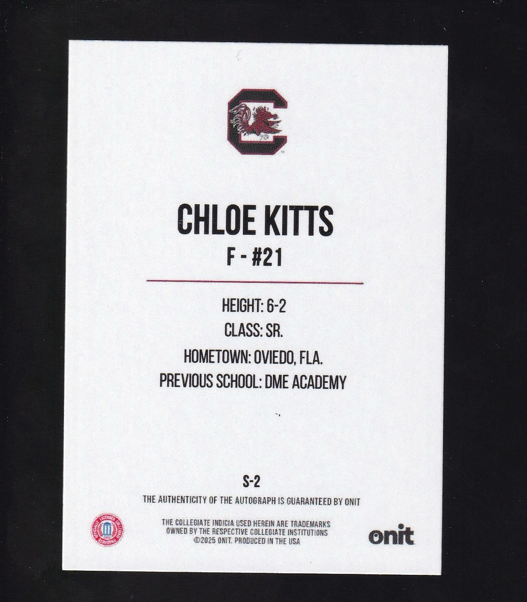 University of South Carolina #S-2 Chloe Kitts Red Shimmer Auto 45/80