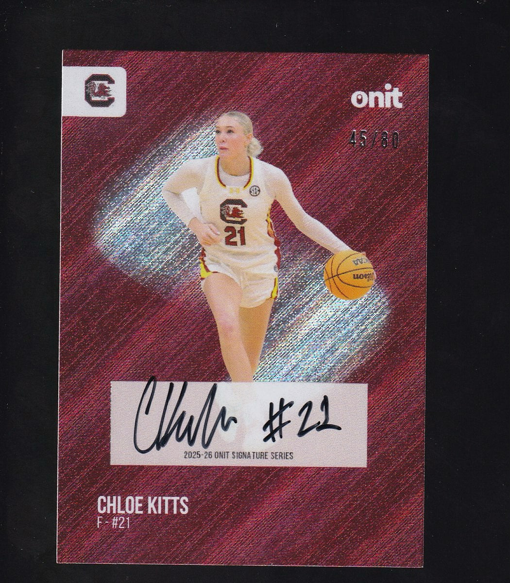 University of South Carolina #S-2 Chloe Kitts Red Shimmer Auto 45/80