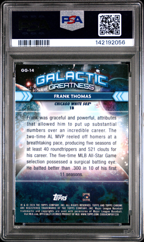 2024 Topps Cosmic Chrome Galactic Greatness #14 Frank Thomas PSA 9