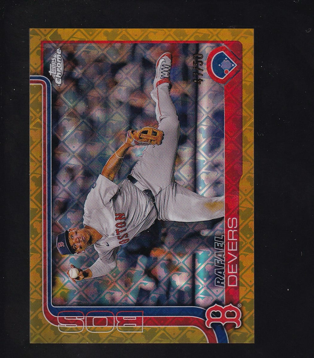 2025 Topps Chrome Logofractor Edition #127 Rafael Devers Gold Refractors #/50