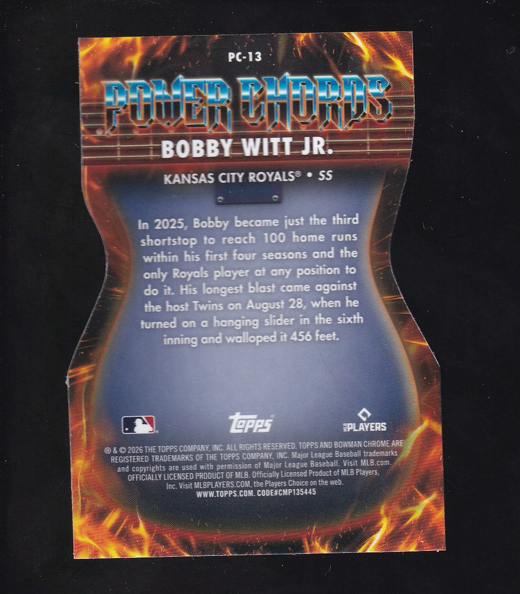 2026 Bowman #PC-13 Bobby Witt Jr. Power Chords
