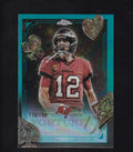 2025 Topps Chrome #F15-35 Tom Brady Fortune 15 Aqua Refractor #/199