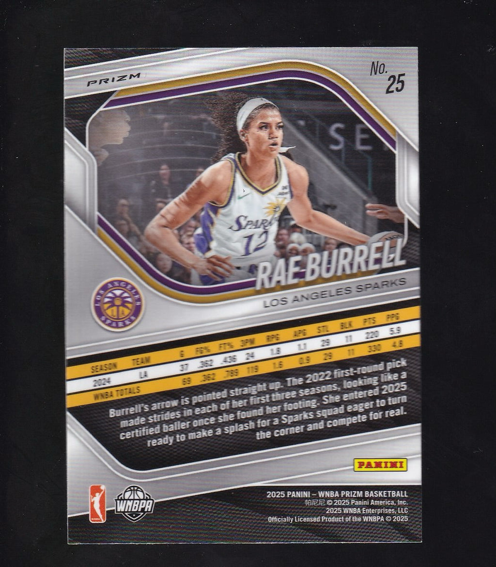 2025 Panini Prizm WNBA #25 Rae Burrell White Seismic Prizms
