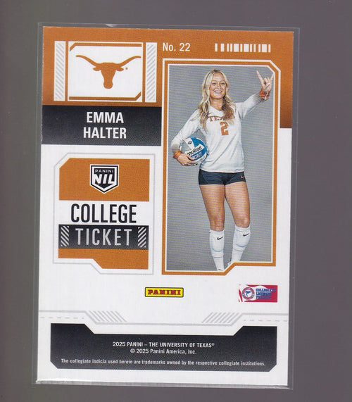 2025 Panini NIL Texas Longhorns #22 Emma Halter