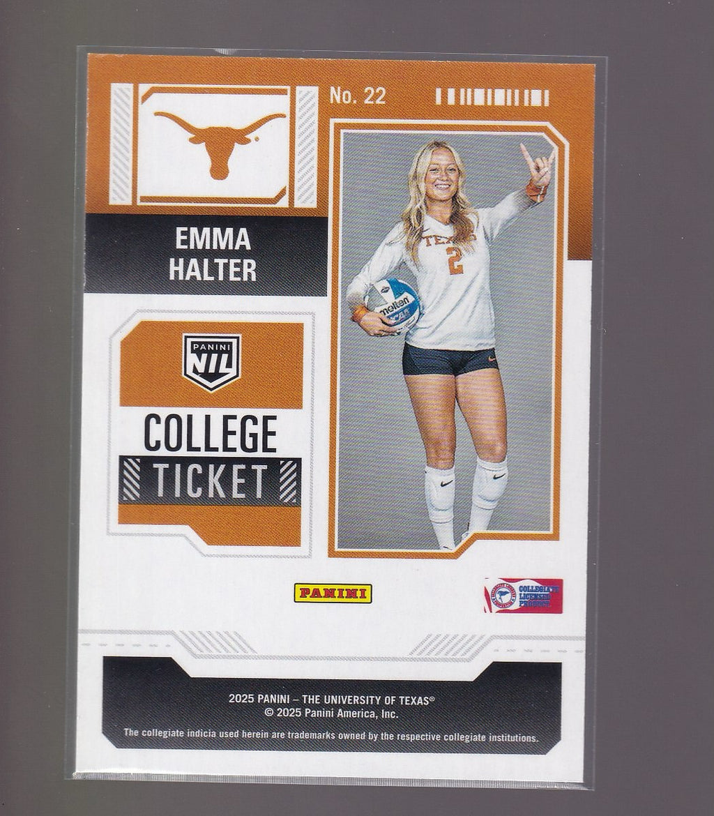 2025 Panini NIL Texas Longhorns #22 Emma Halter