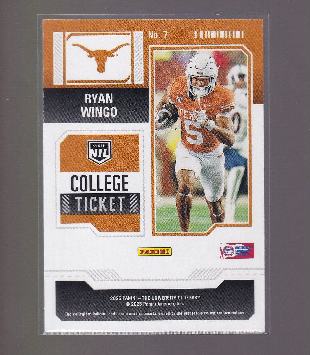 2025 Panini NIL Texas Longhorns #7 Ryan Wingo