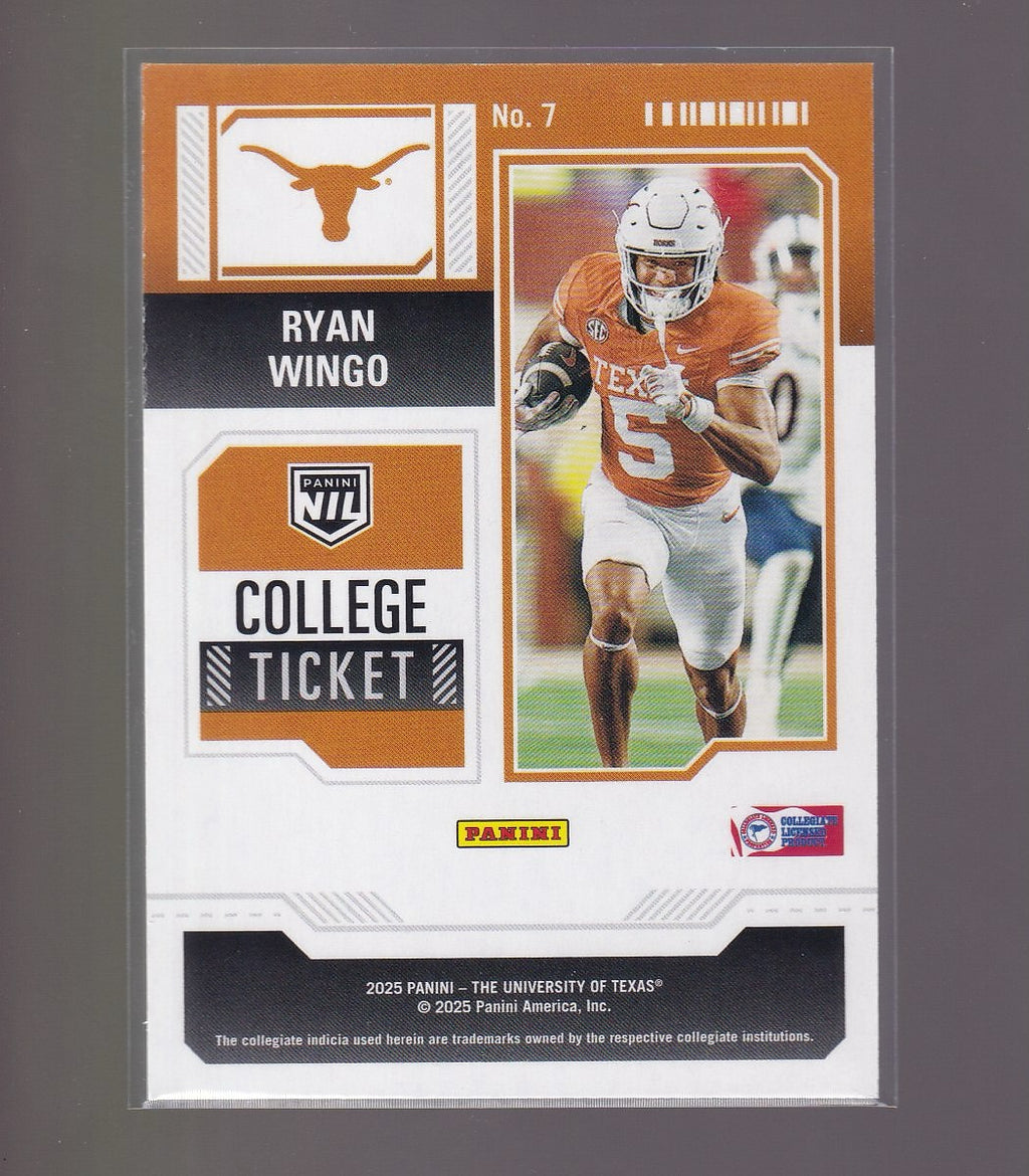 2025 Panini NIL Texas Longhorns #7 Ryan Wingo