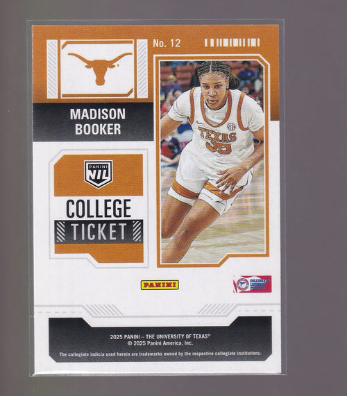 2025 Panini NIL Texas Longhorns #12 Madison Booker