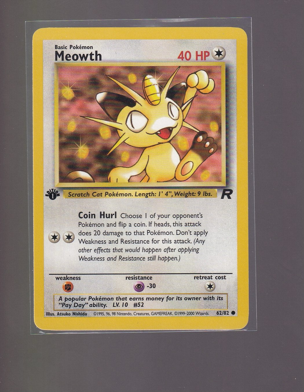 Team Rocket-1st Edition #62/82 Meowth