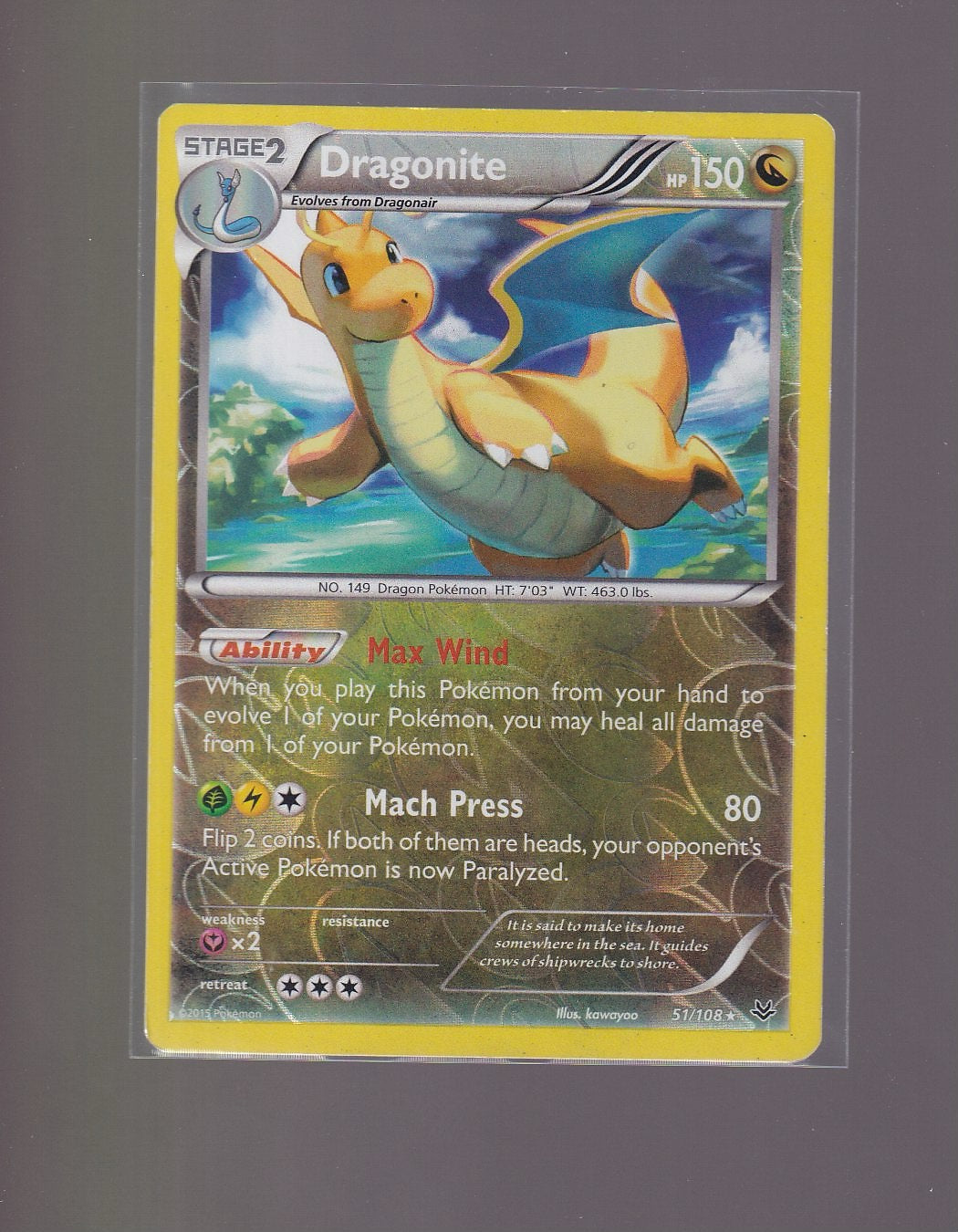XY - Roaring Skies #51/108 Dragonite (51) Reverse Holo