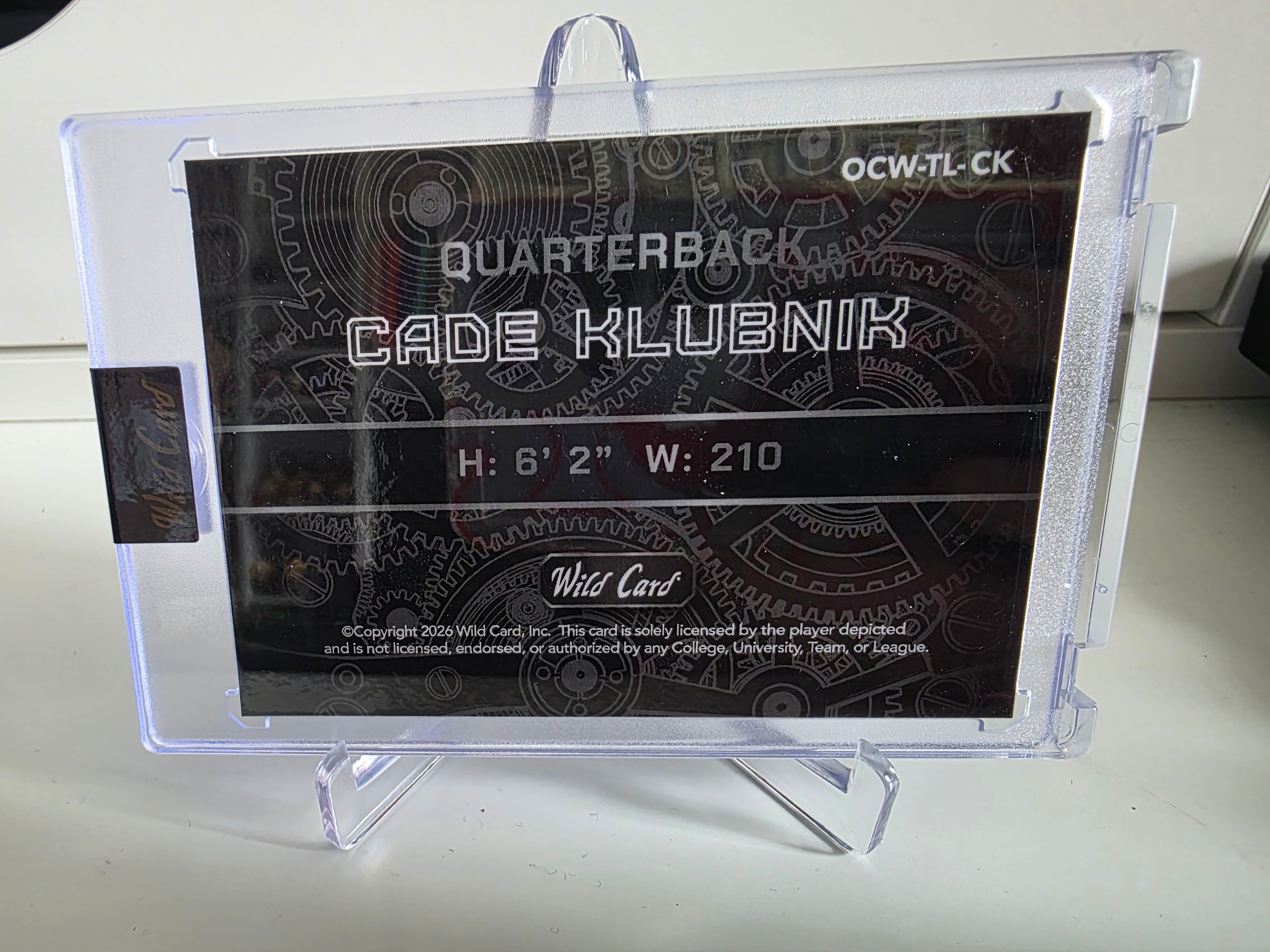 2026 Wild Card QB1 On the Clock - Teal Orange #OCW-TL-CK Cade Klubnik