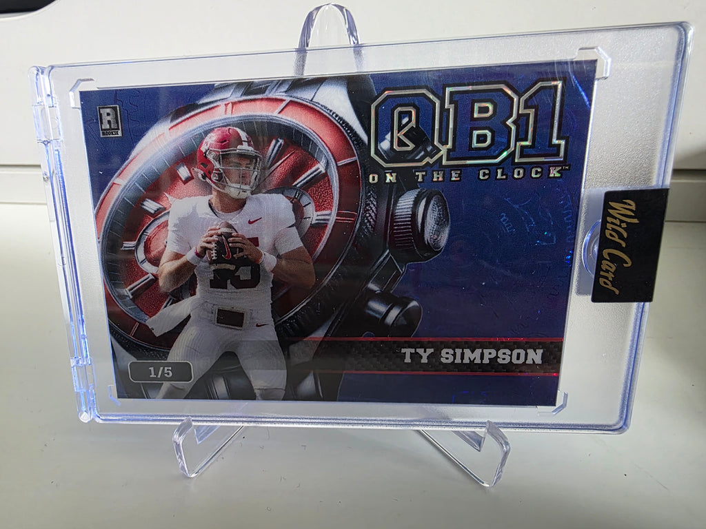 QB1 On the Clock-Blue/Red #OCW-BL-TS Ty Simpson 1/5