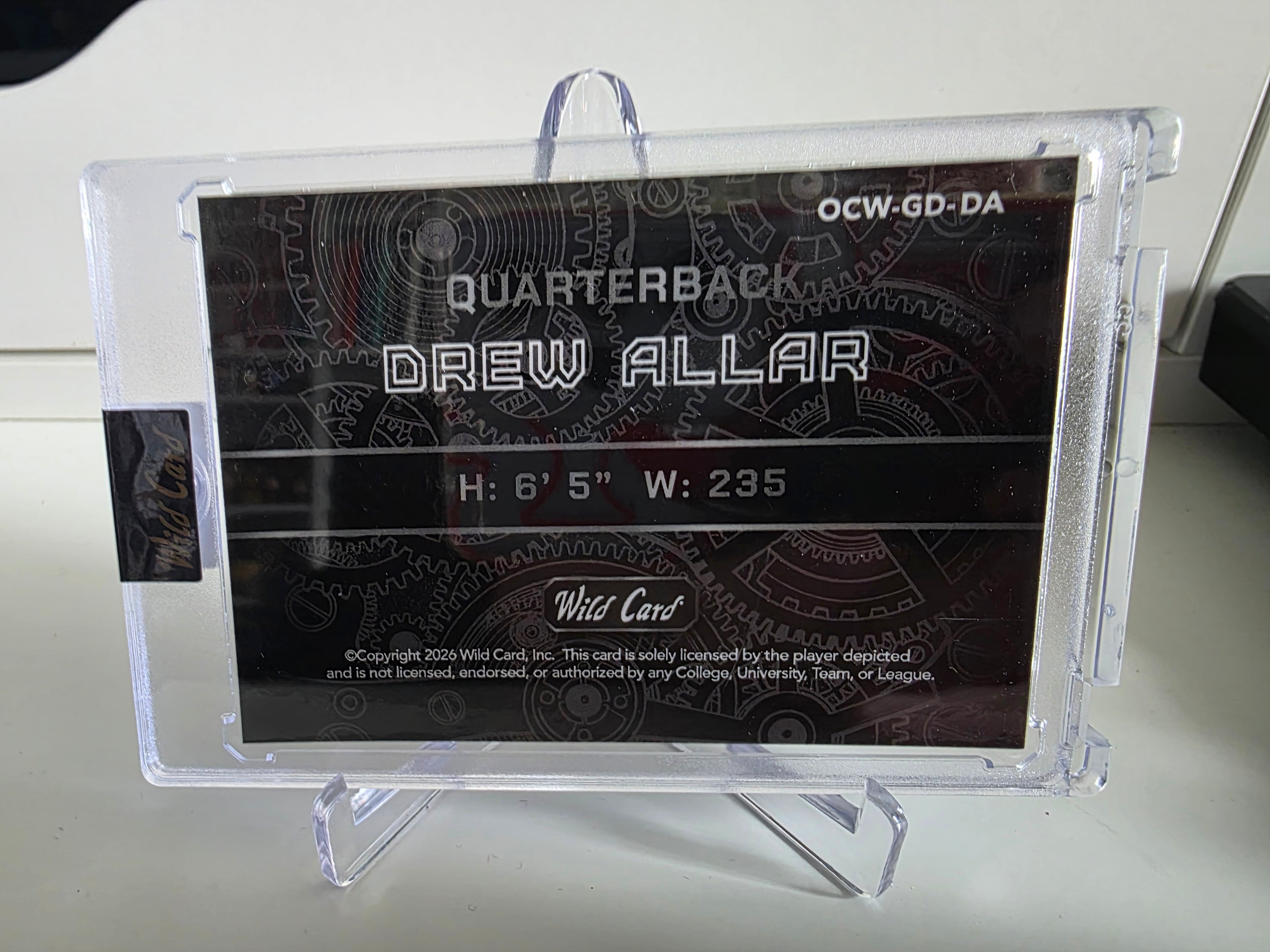 QB1 On the Clock #OCW-GD-DA Drew Allar Gold/Purple #/5