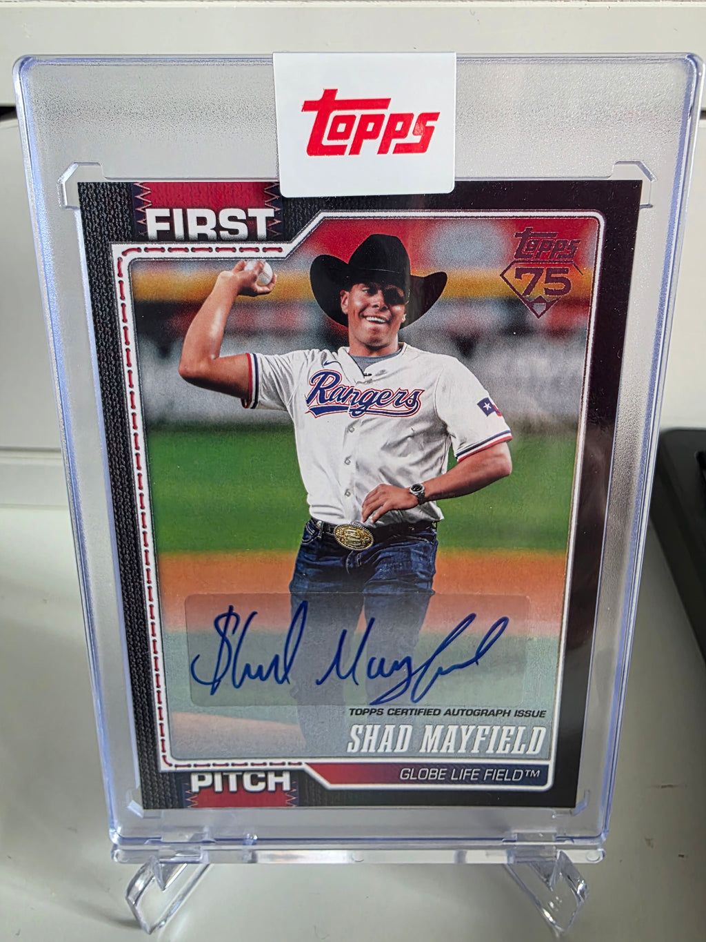 2026 Topps #FP-1 Shad Mayfield First Pitch Autographs Black #/10