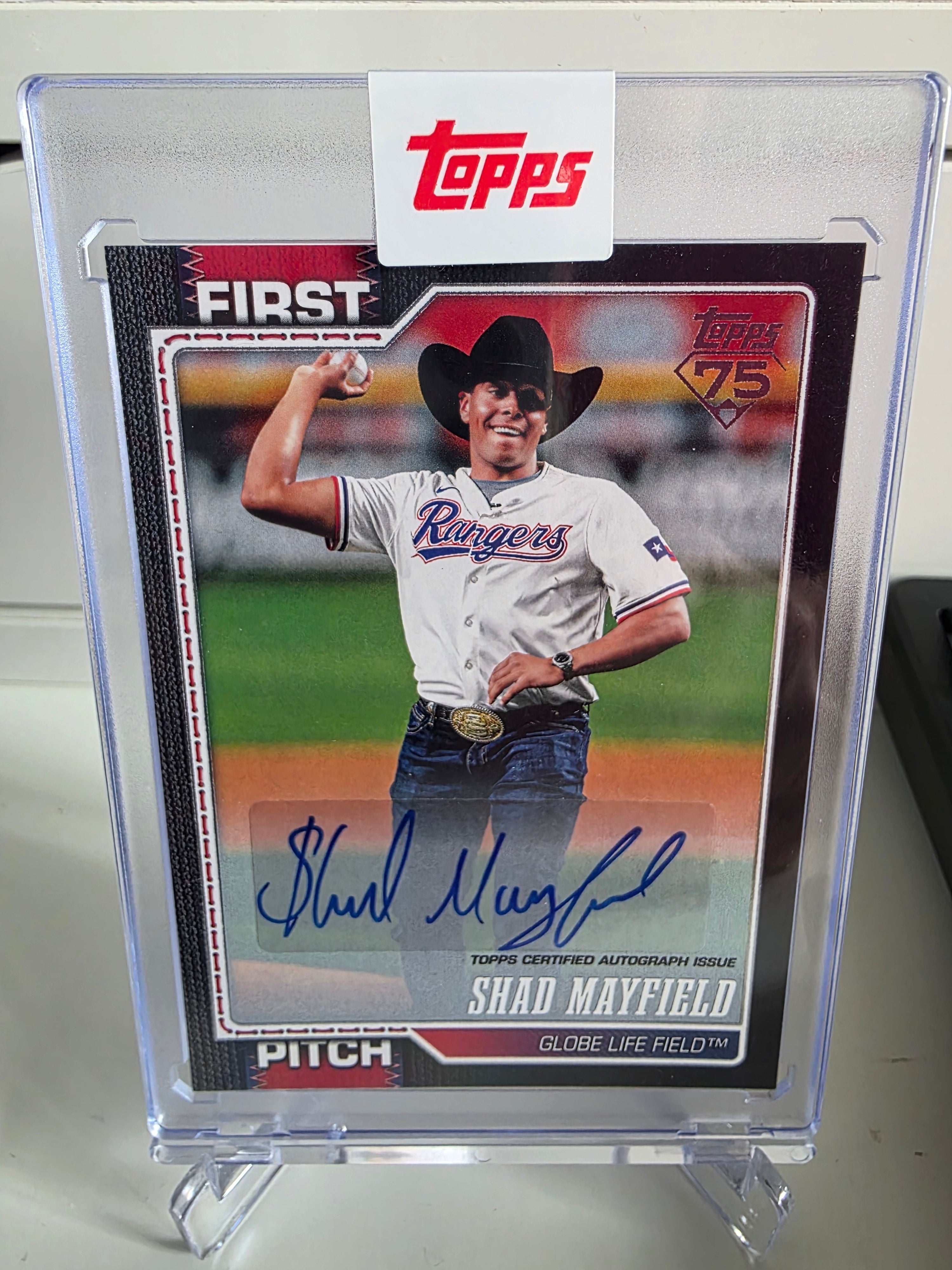 2026 Topps #FP-1 Shad Mayfield First Pitch Autographs Black #/10