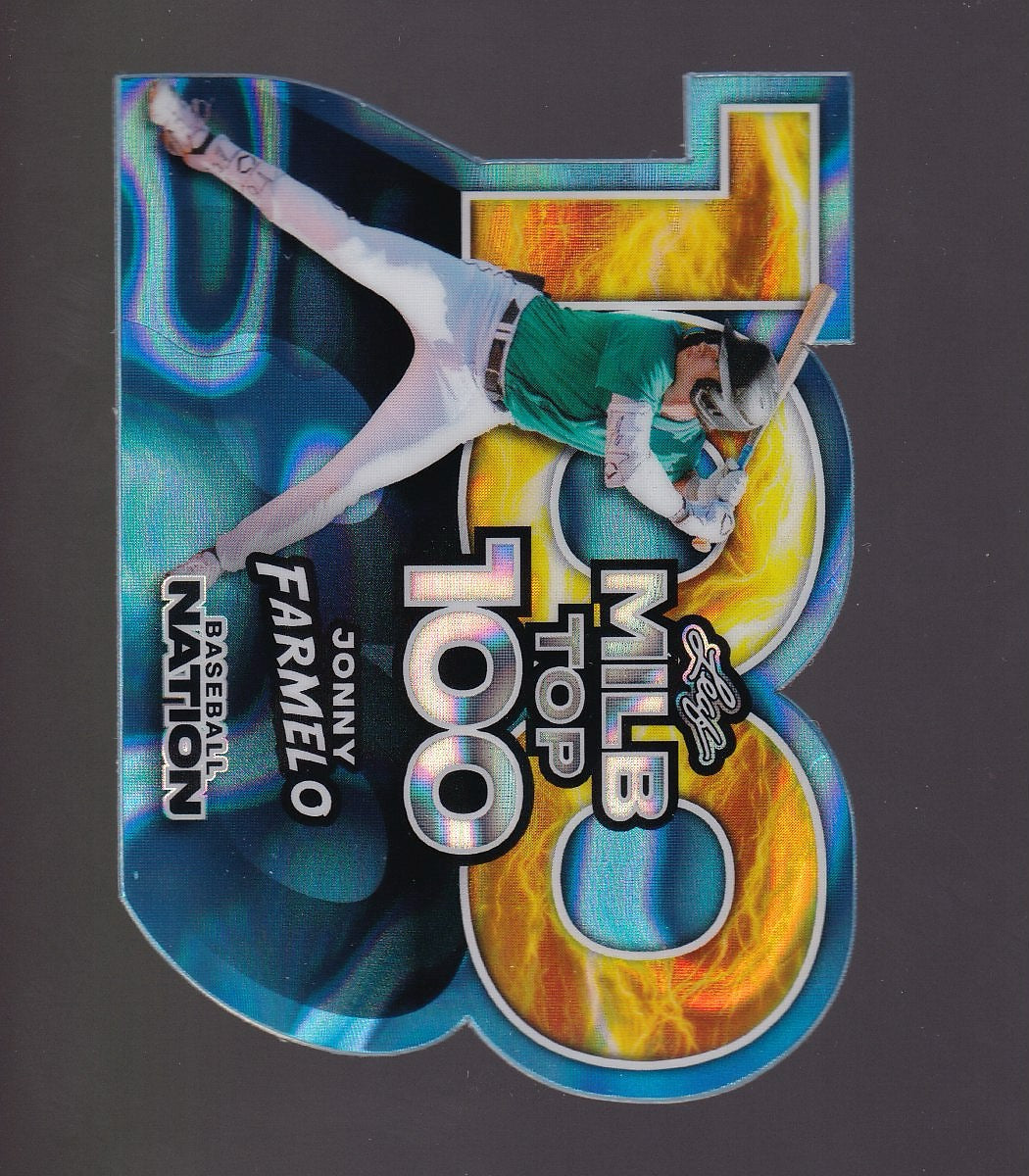 2025 Leaf Baseball Nation #MB-40 Jonny Farmelo MiLB Top 100 Base Lava Blue 1/1