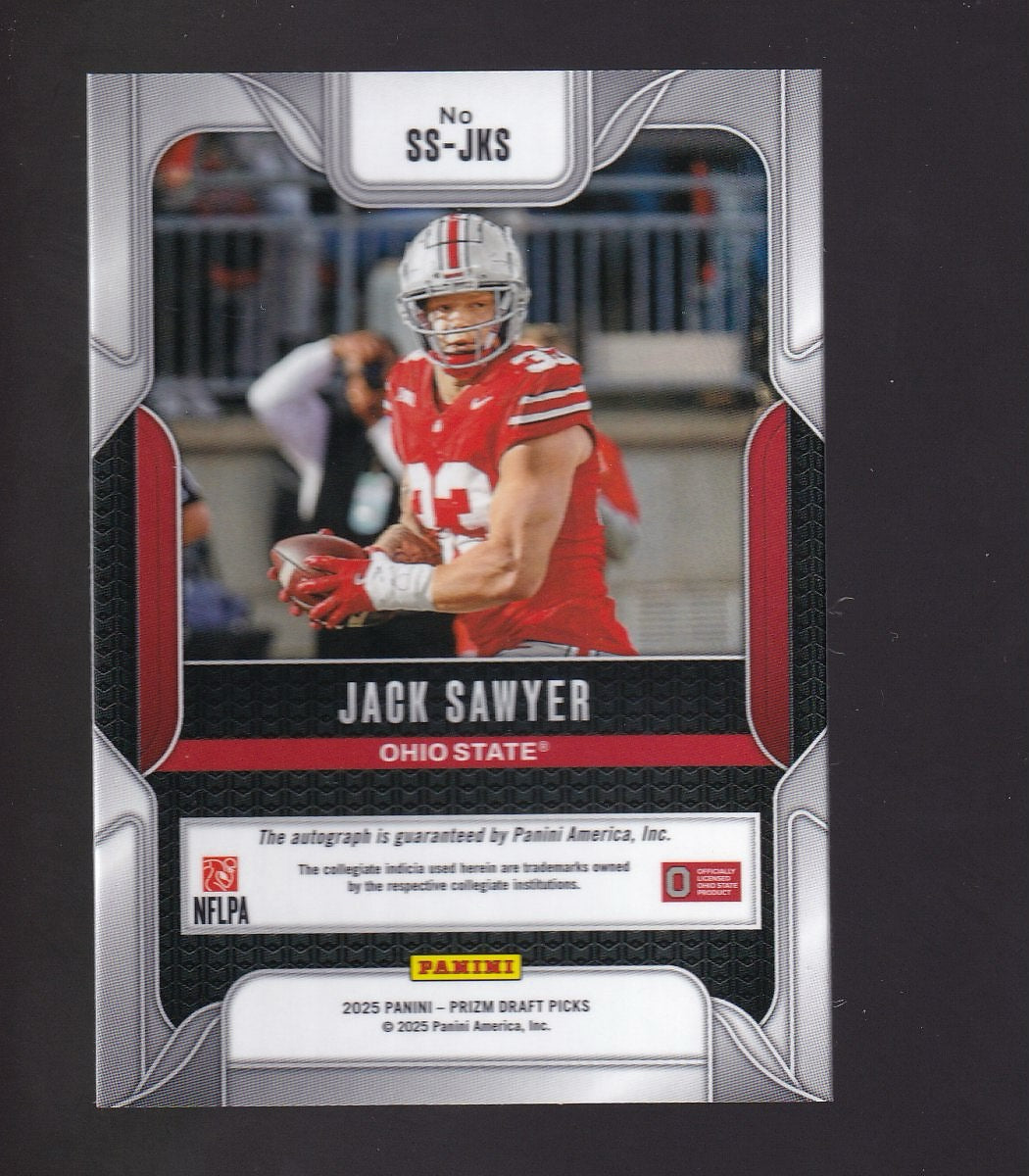2025 Panini Prizm Draft Picks #SS-JKS Jack Sawyer Sensational Signatures