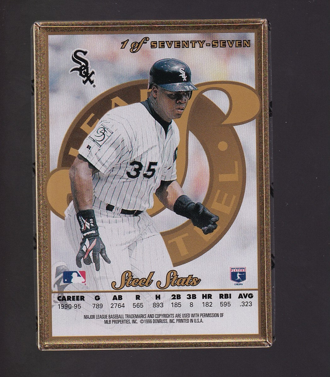 1996 Leaf Preferred #1 Frank Thomas Steel Gold Metal 1/77