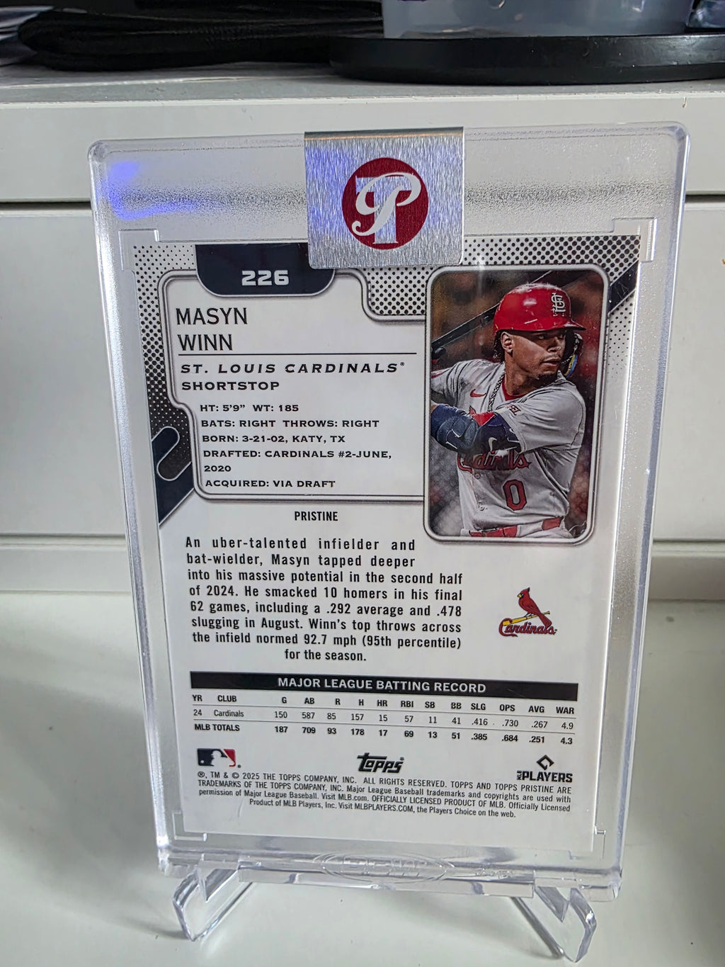 2025 Topps Pristine #226 Masyn Winn Pristine Pink Refractors #/15