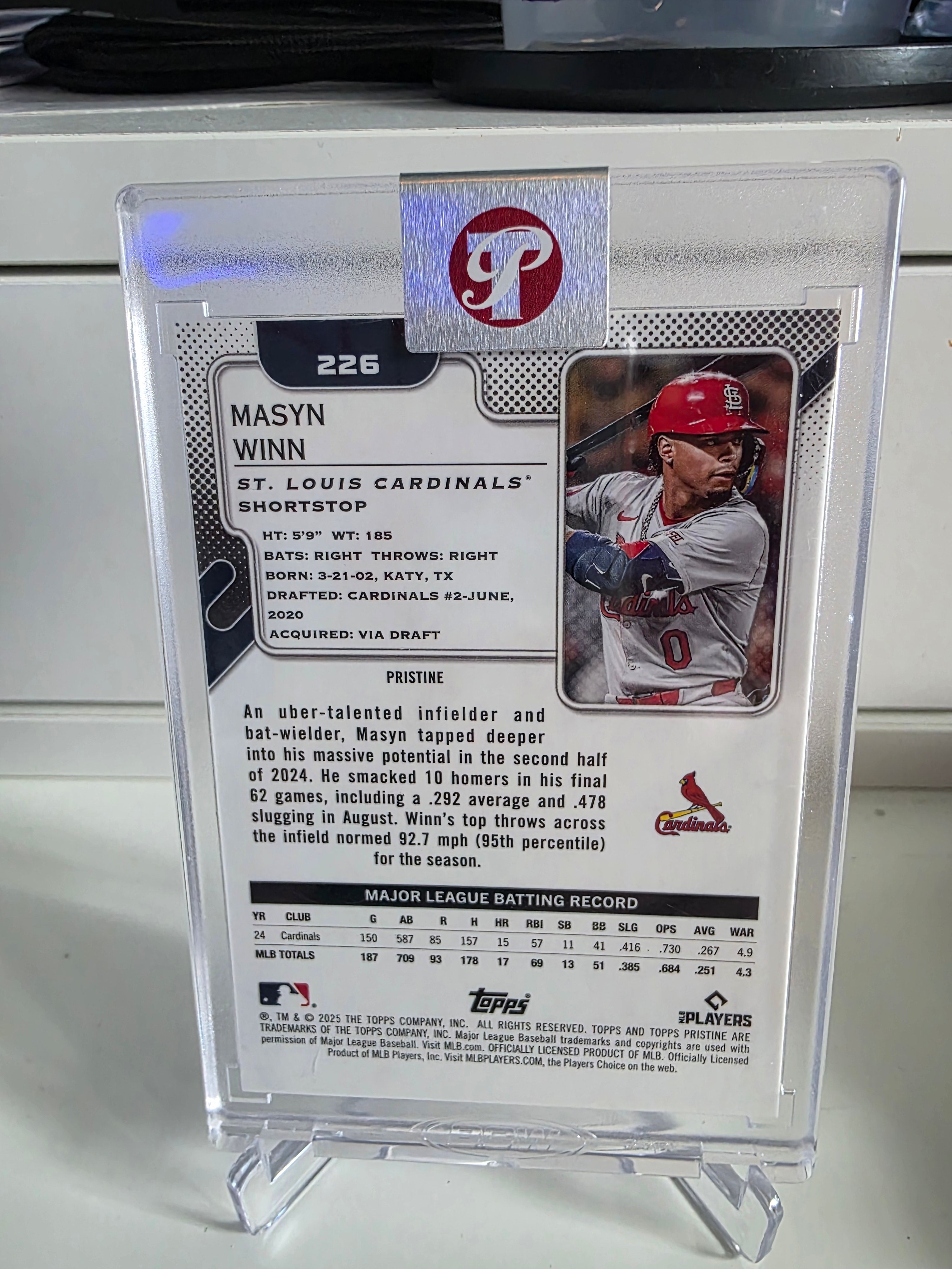 2025 Topps Pristine #226 Masyn Winn Pristine Pink Refractors #/15