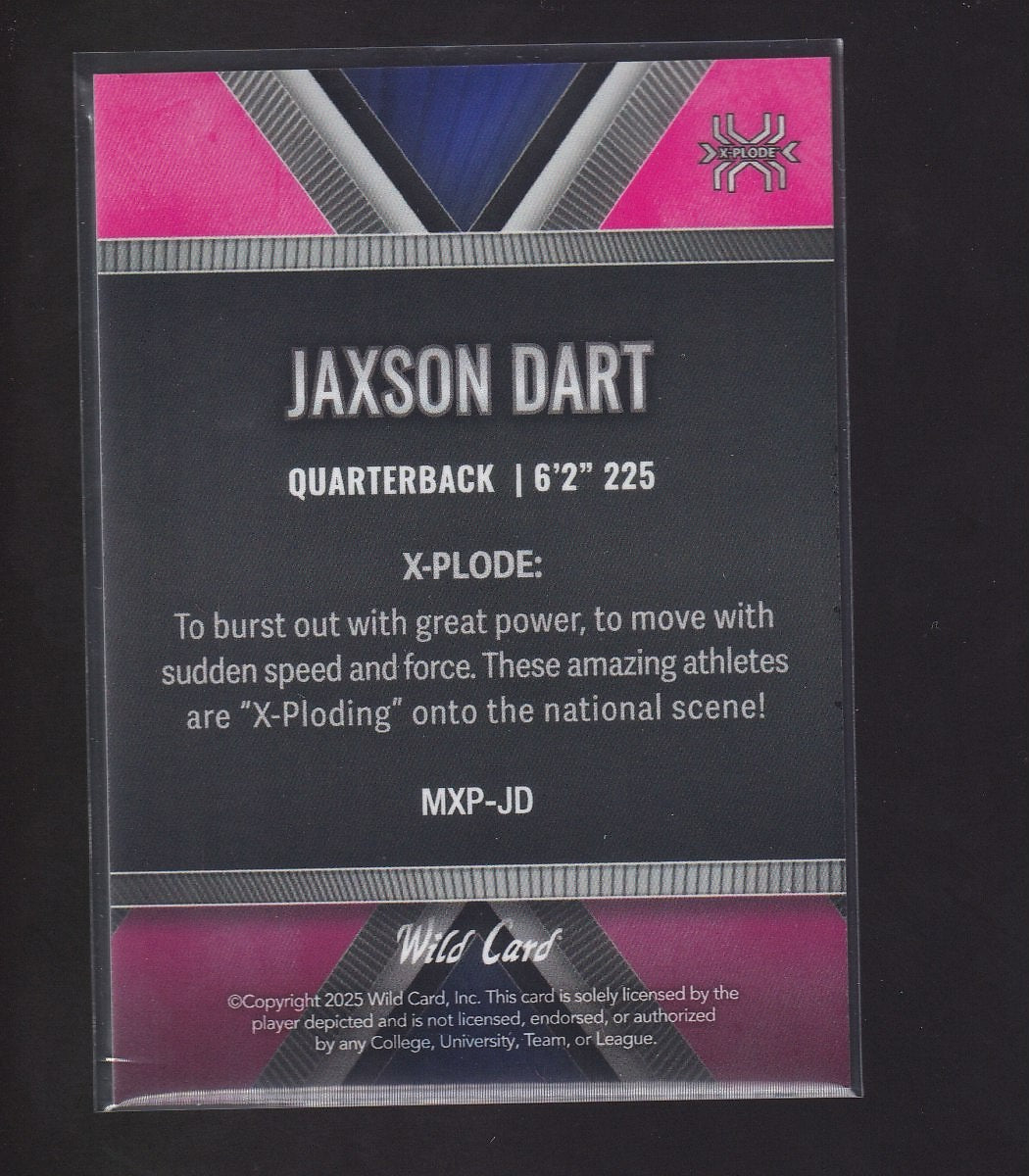 2024-25 Wild Card Matte Rookie - Xplode Silver Foil Pink #MXP-JD Jaxson Dart