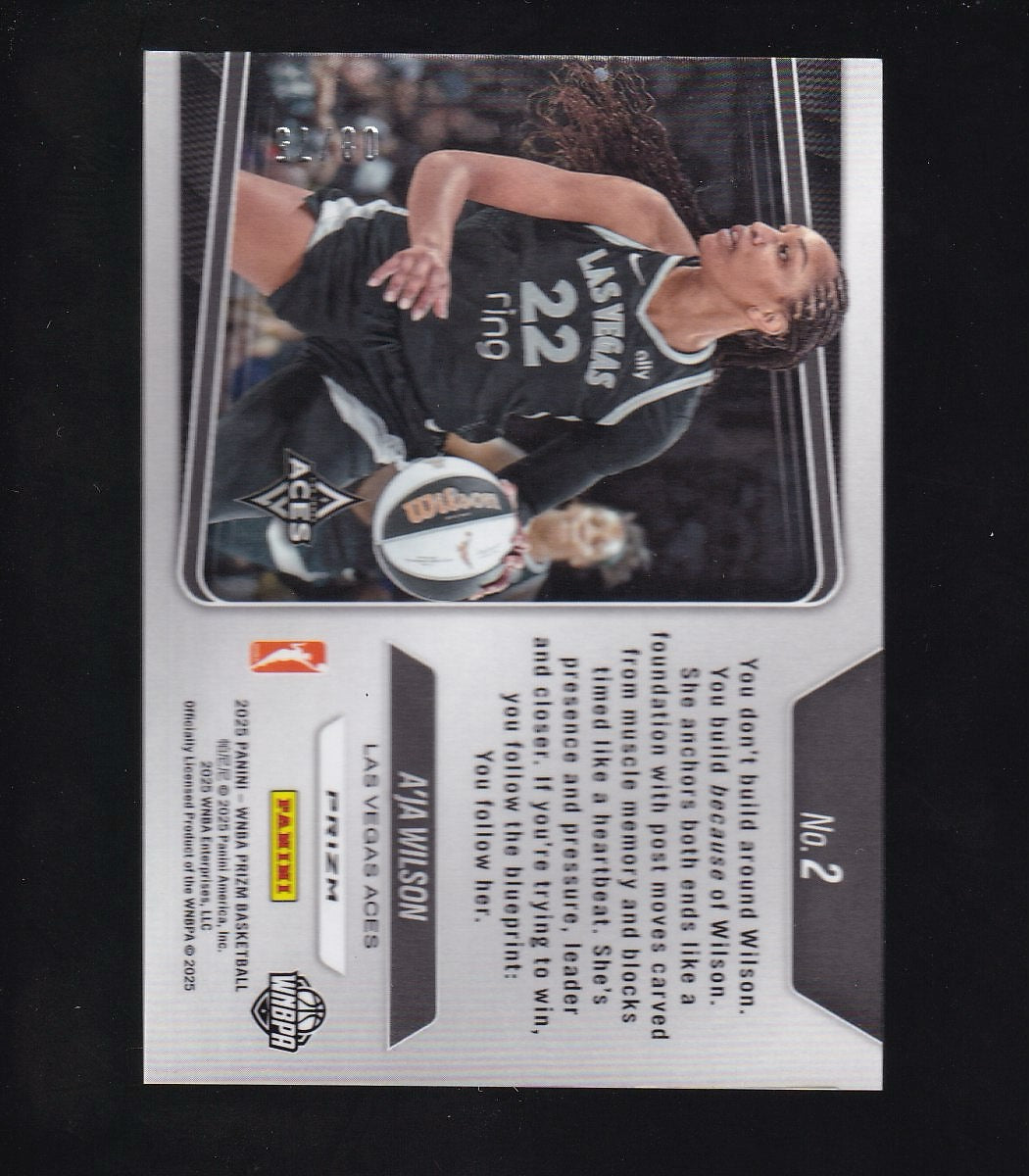 2025 Panini Prizm WNBA #2 A'ja Wilson Top Tier Pink Pulsar 8/75