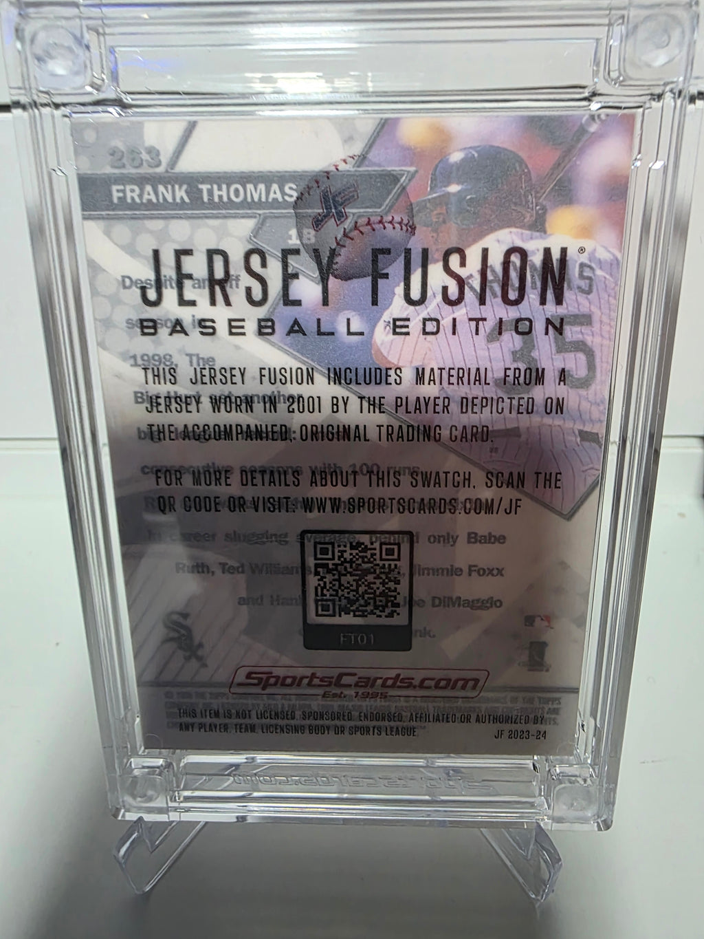 Topps Finest #263 Frank Thomas Sterling Jersey Fusion Team Logo Patch 6/10