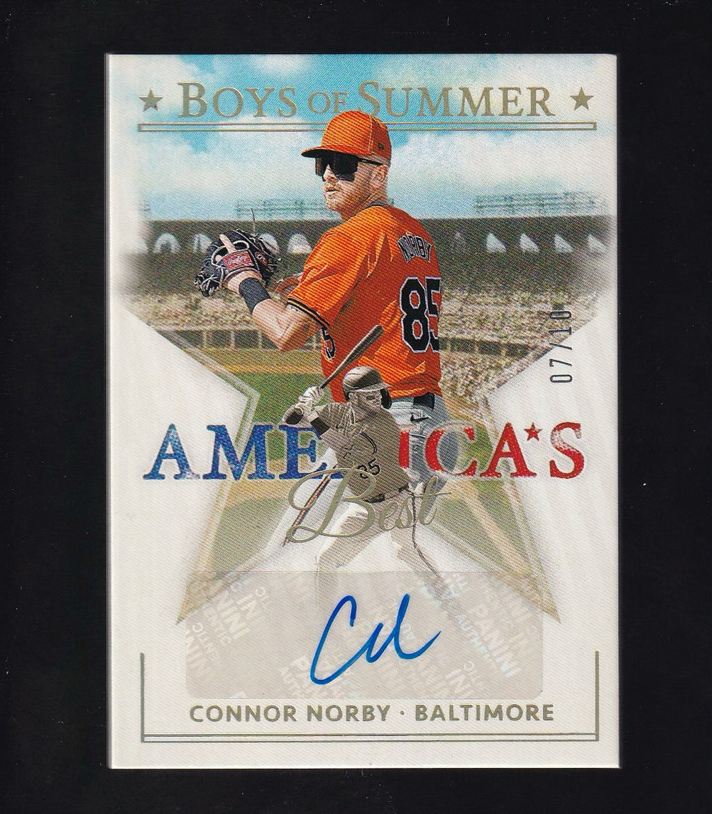 2024 Panini Boys of Summer #AME-CN Connor Norby Signatures Holo Gold 7/10