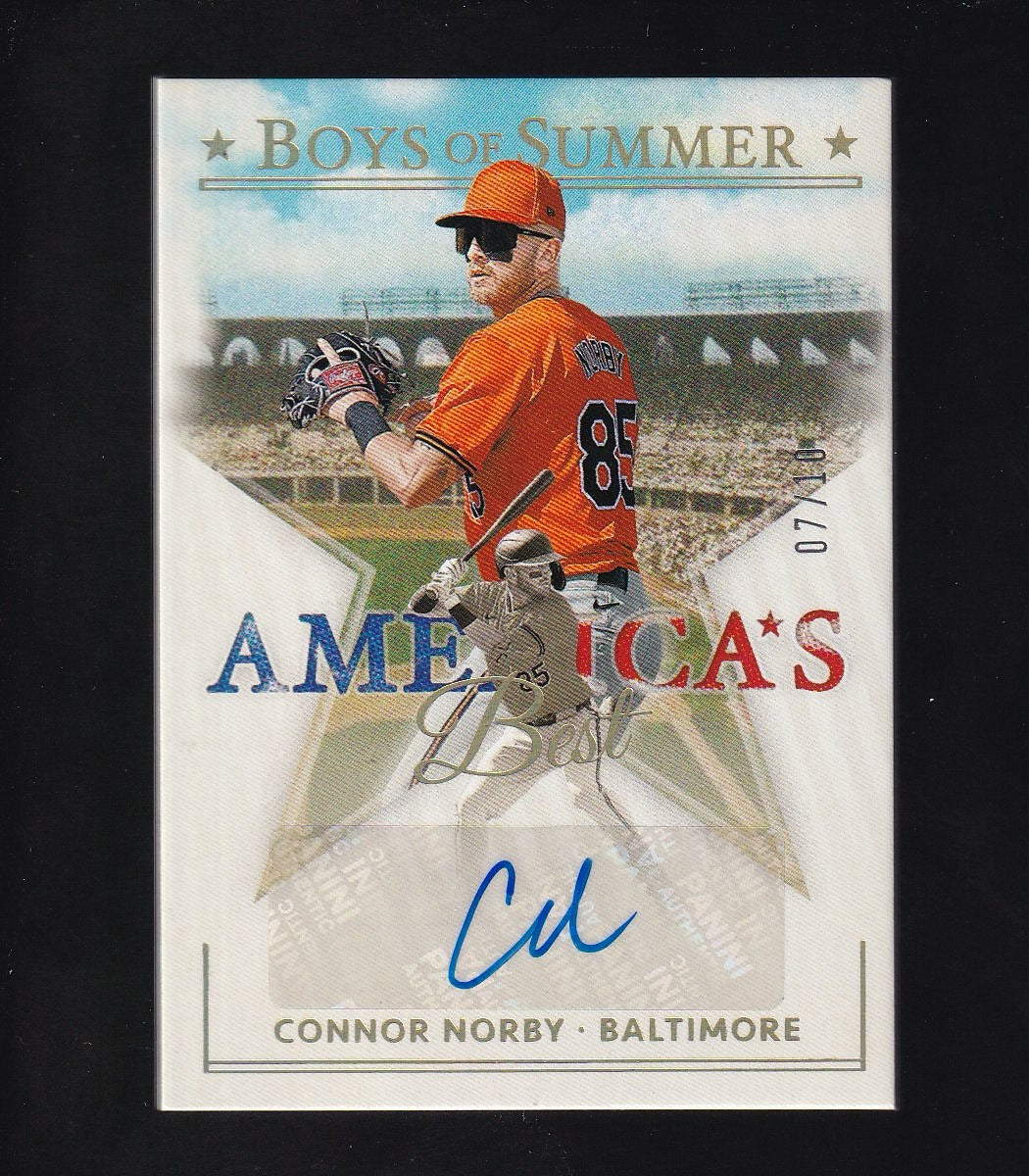 2024 Panini Boys of Summer #AME-CN Connor Norby Signatures Holo Gold 7/10