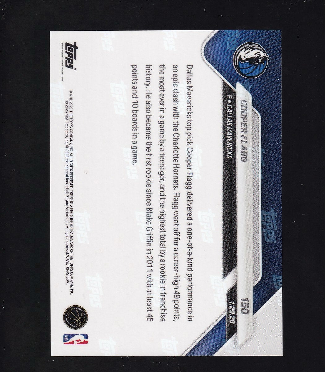 2025-26 Topps Now #150 Cooper Flagg