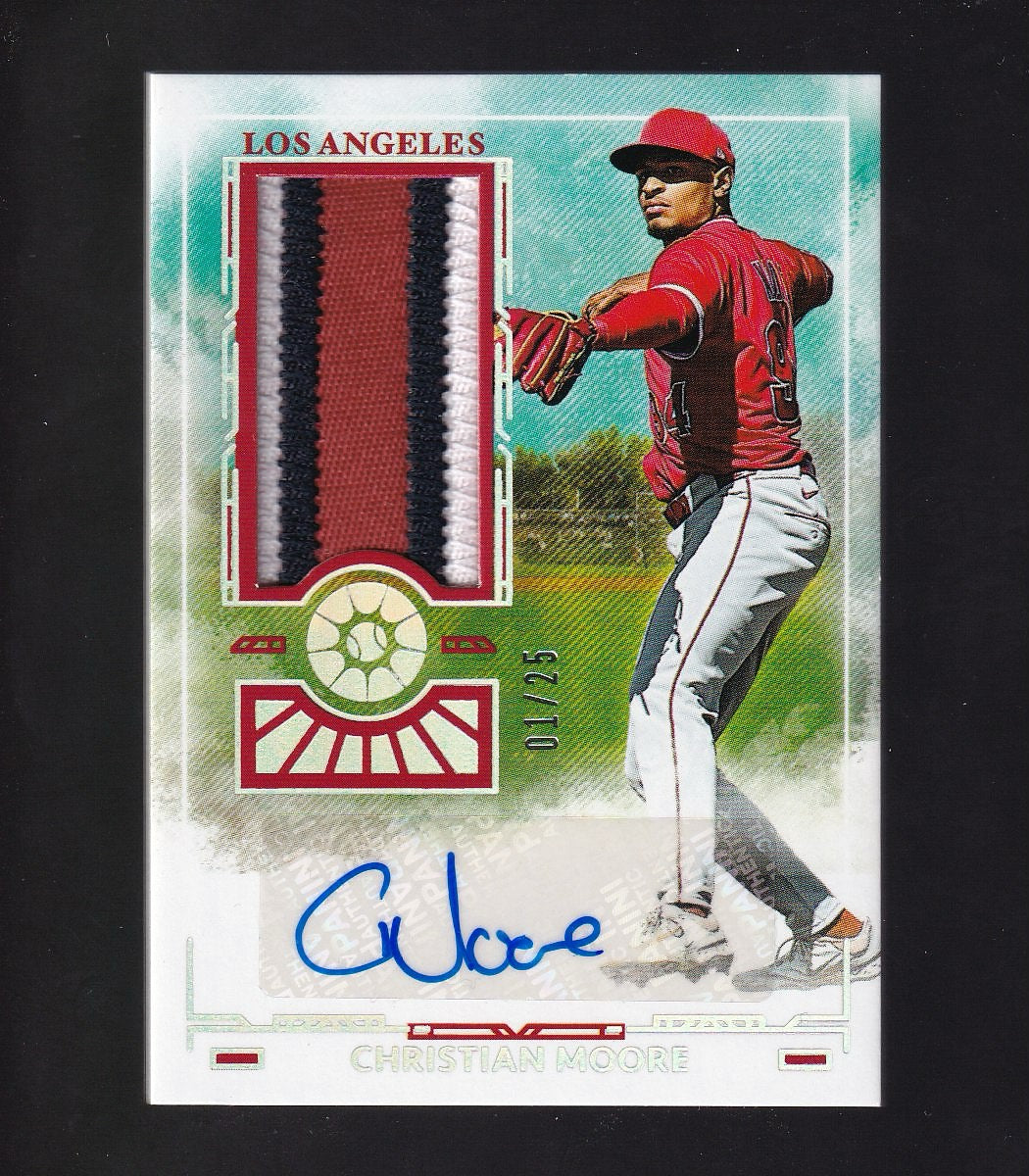 2025 Panini Boys of Summer #PM-CMR Christian Moore Relic Signatures Silver