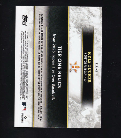 2025 Topps Tier One #T1R-KT Kyle Tucker Tier One Relics Green Triple