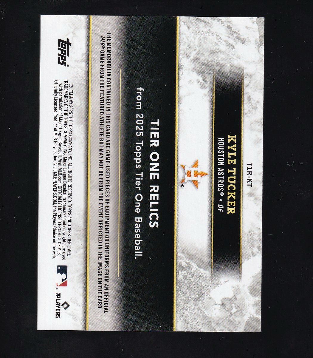 2025 Topps Tier One #T1R-KT Kyle Tucker Tier One Relics Green Triple