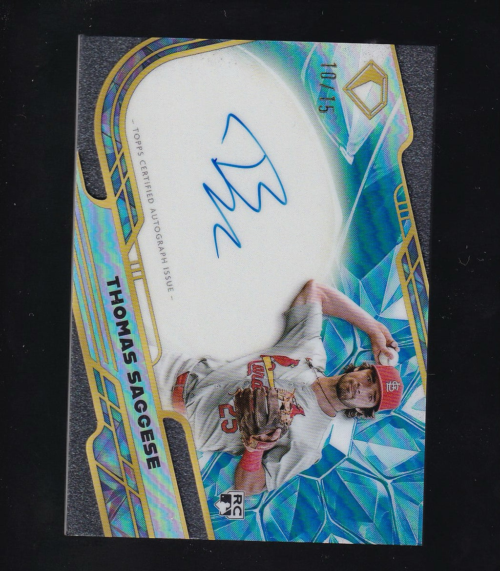 2025 Topps Diamond Icons #ACC-TS Thomas Saggese Icons Chrome Auto Blue Refractor