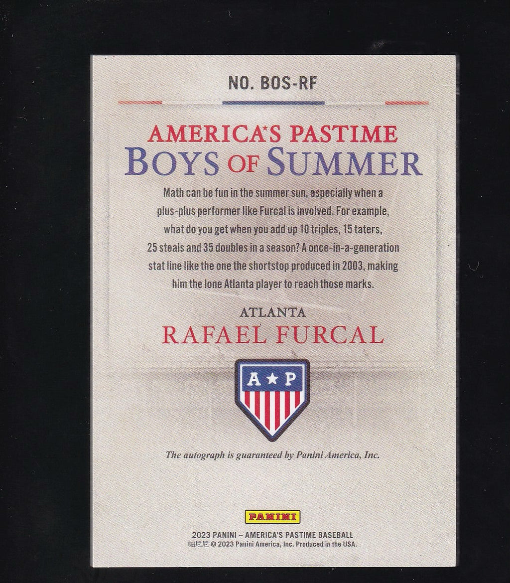 Boys of Summer #BOS-RF Rafael Furcal America's Pastime 57/100 Auto