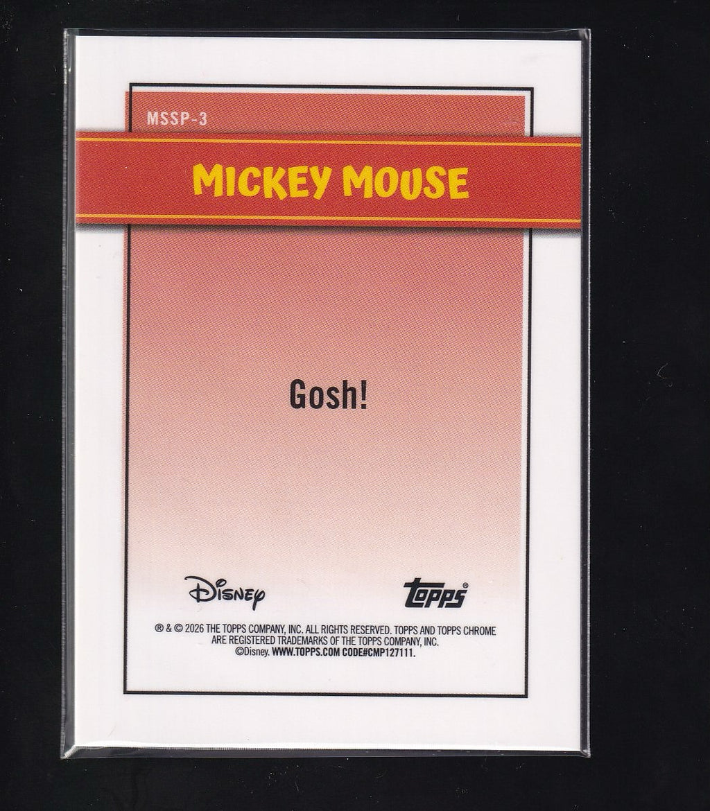 2026 Topps Disney Neon #MSSP-3 Mickey Mouse Mickey Shorts Short Prints
