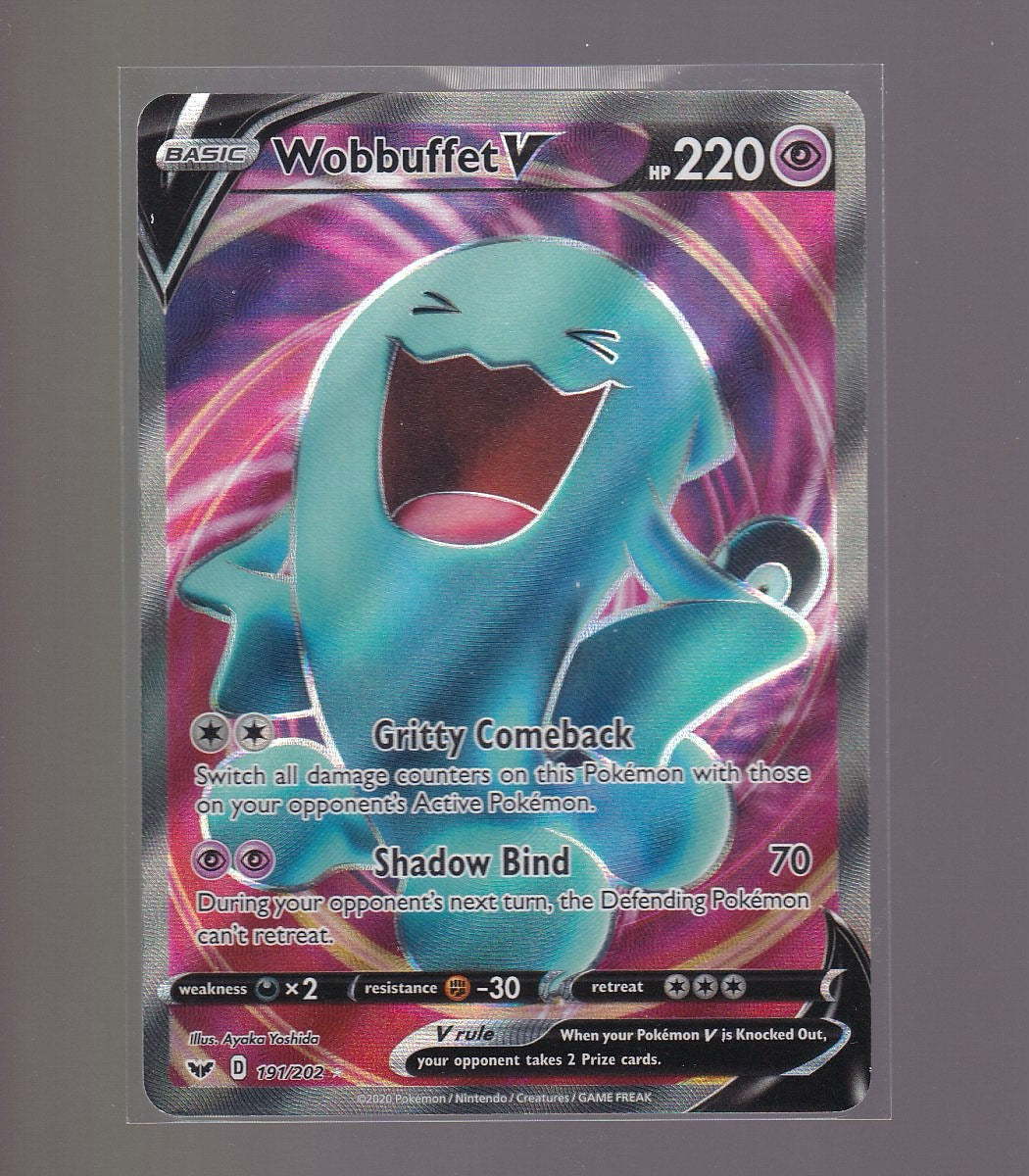 SWSH01: Sword & Shield Base Set #191/202 Wobbuffet V (Full Art)